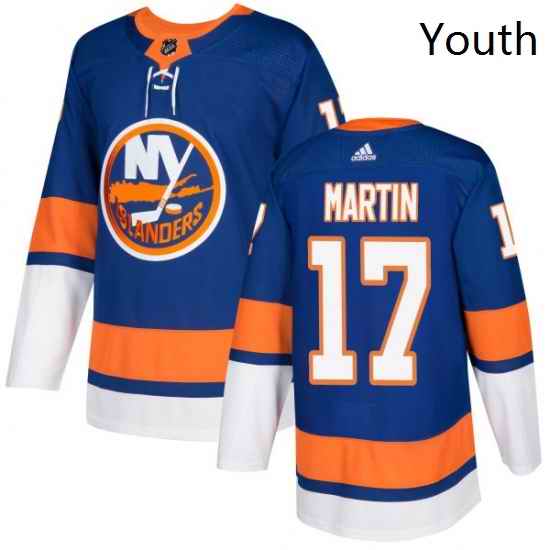 Youth Adidas New York Islanders 17 Matt Martin Premier Royal Blue Home NHL Jersey
